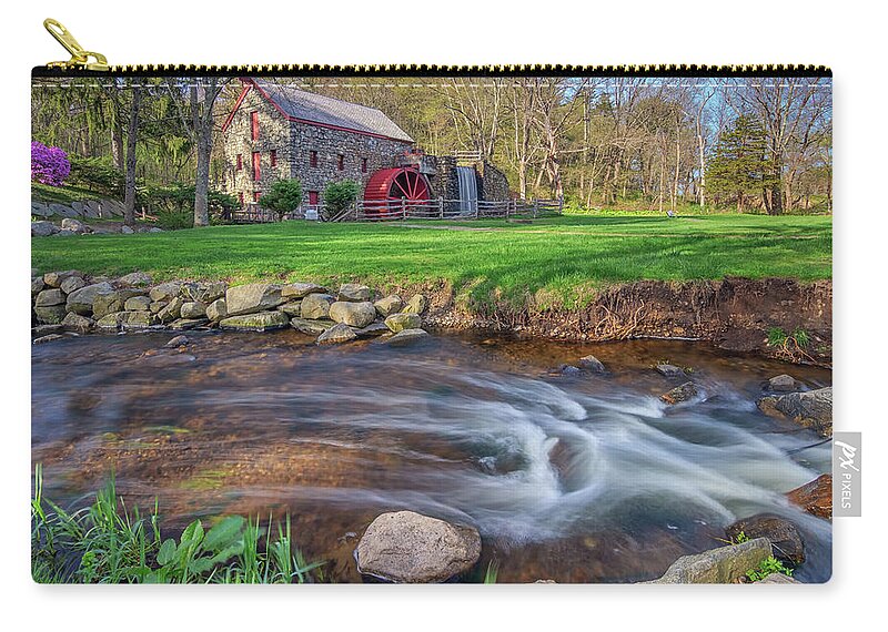 Grist Mill Zip Pouch featuring the photograph Springtime at the Grist Mill by Kristen Wilkinson