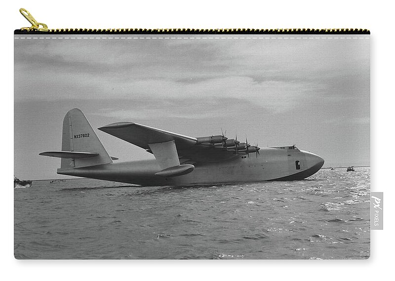 Howard Hughes Zip Pouch featuring the photograph Spruce Goose by JR Eyerman