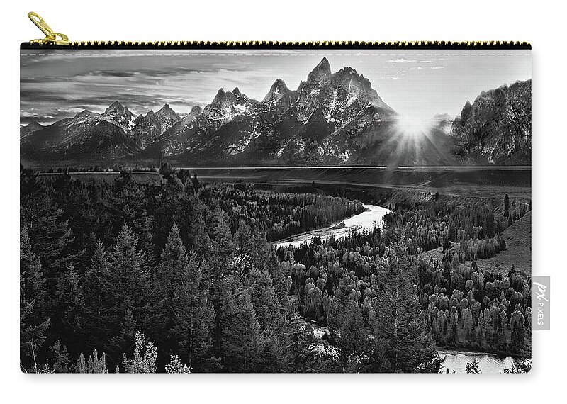 Mountains Zip Pouch featuring the digital art SRO Classic VIEW by John Christopher