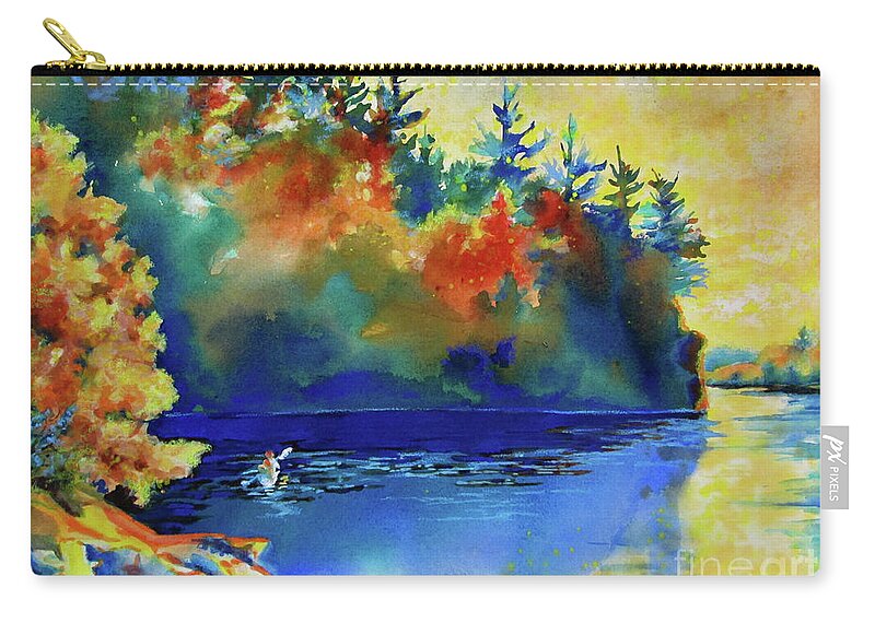 All Zip Pouch featuring the painting St. Croix River Scene by Kathy Braud