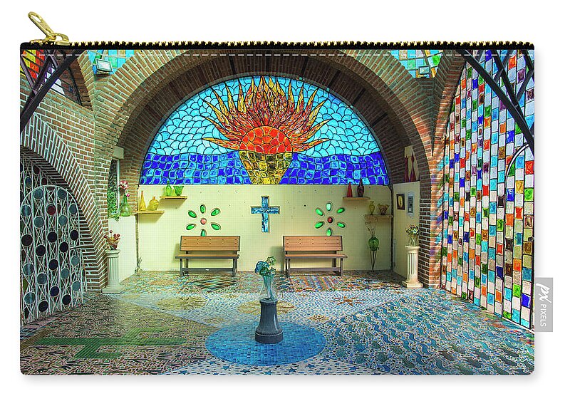 Cabo Zip Pouch featuring the photograph Stained Glass Factory in Cabo by Bill Cubitt