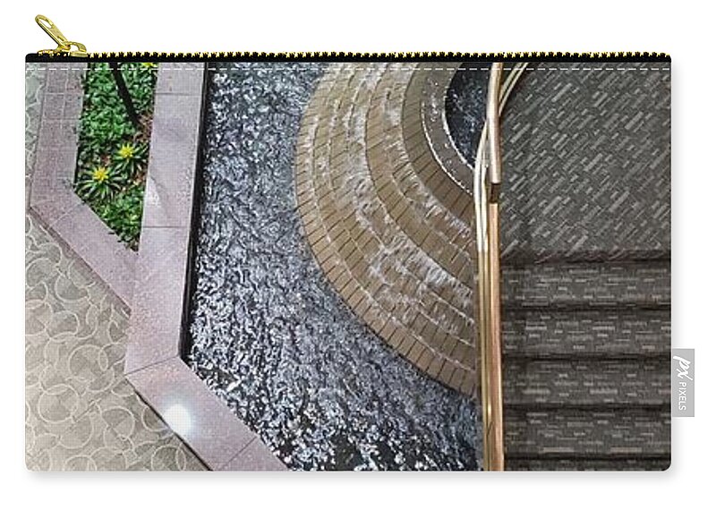 Stairs Zip Pouch featuring the photograph Stairs and Fountain by Karen Harrison Brown