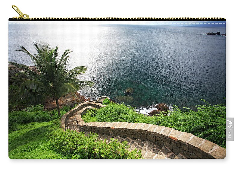 Steps Zip Pouch featuring the photograph Stairs To The Sea - Brazil by Luso