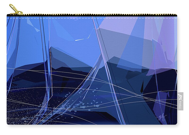 Abstract Zip Pouch featuring the digital art Starboard by Gina Harrison
