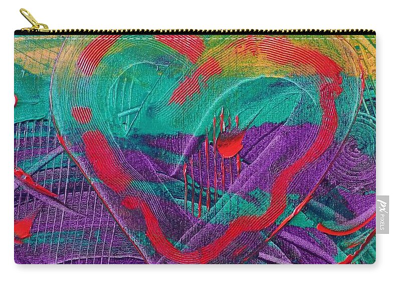 Heart Zip Pouch featuring the painting Starting To Love by Bill King