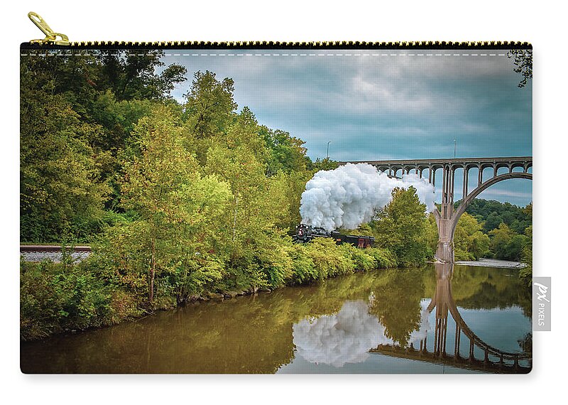 Train Zip Pouch featuring the photograph Steam Engine 765 by Michelle Wittensoldner