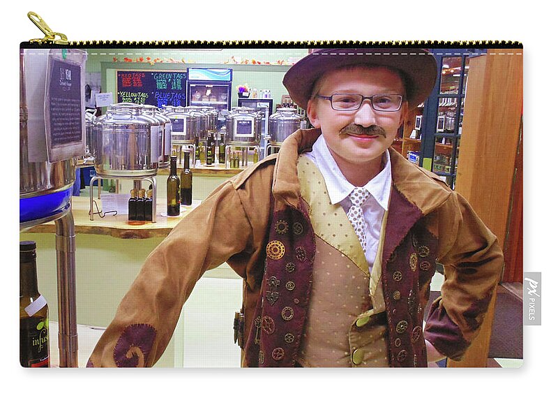 Halloween Zip Pouch featuring the photograph Steampunk Gentleman Costume 5 by Amy E Fraser
