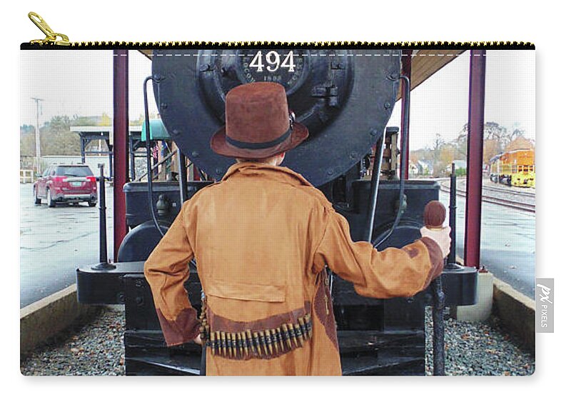 Halloween Zip Pouch featuring the photograph Steampunk Gentleman Costume 6 by Amy E Fraser