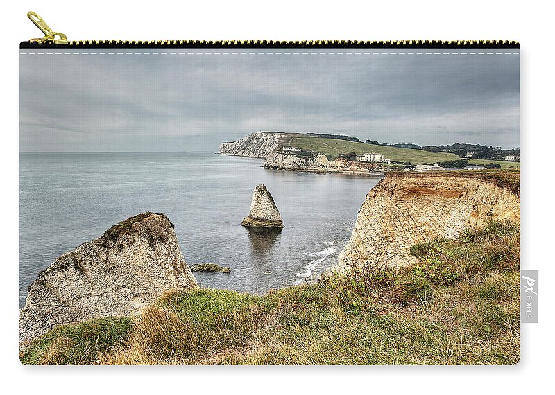 Scenics Zip Pouch featuring the photograph Steep Chalk Cliffs by Fazer44