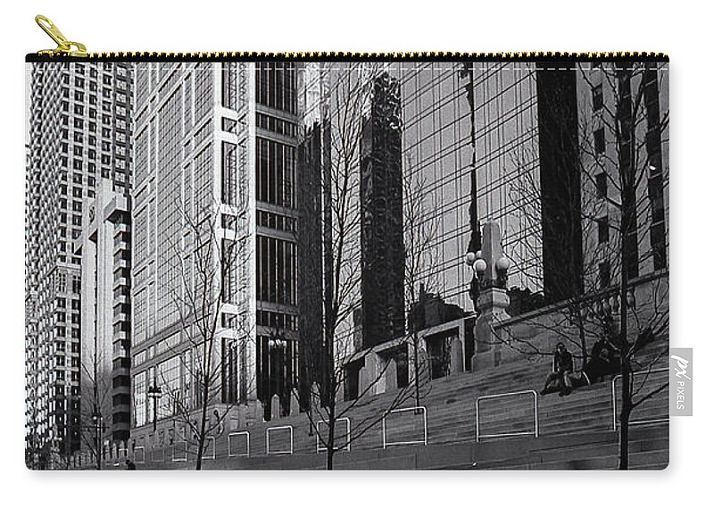 Chicago Zip Pouch featuring the photograph Stepping Up by Laura Hedien