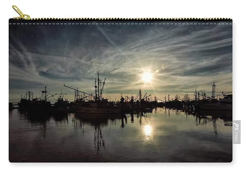 Silhouette Zip Pouch featuring the photograph Steveston Silhouette by Monte Arnold