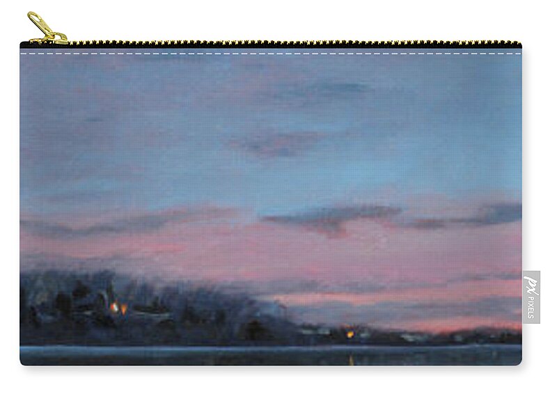 Stillness Zip Pouch featuring the painting Still Waters by Trina Teele