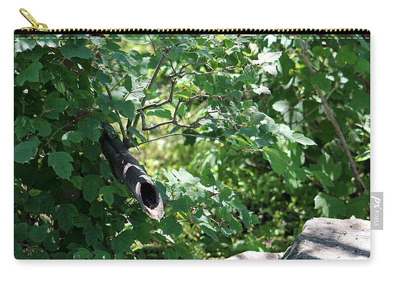 Stone Basin Zip Pouch featuring the photograph Stone Water Basin by Colleen Cornelius