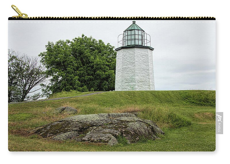 Stony Point Lighthouse Zip Pouch featuring the photograph Stony Point Light by Kristia Adams