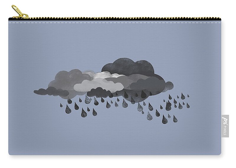 Thunderstorm Zip Pouch featuring the digital art Storm Clouds And Rain by Jutta Kuss