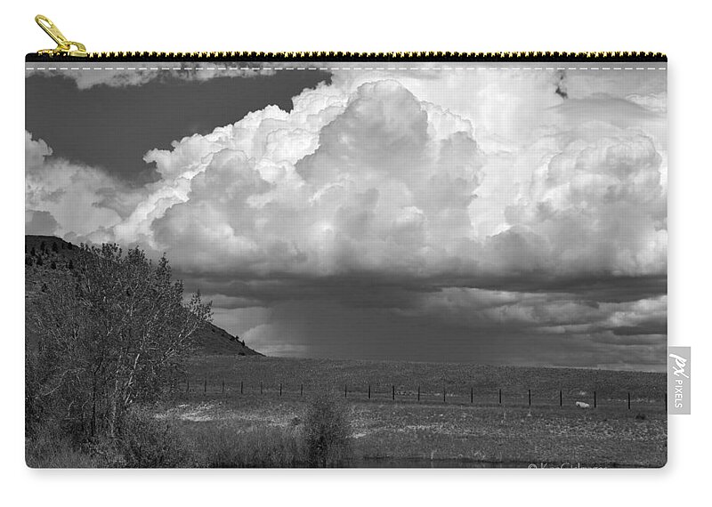 Black And White Zip Pouch featuring the photograph Storm Coming In Black and White by Kae Cheatham