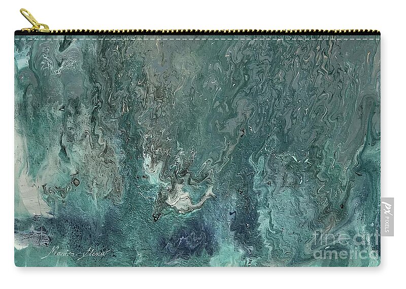 Abstract Art Zip Pouch featuring the painting Storm of tears on a cloudy day by Monica Elena