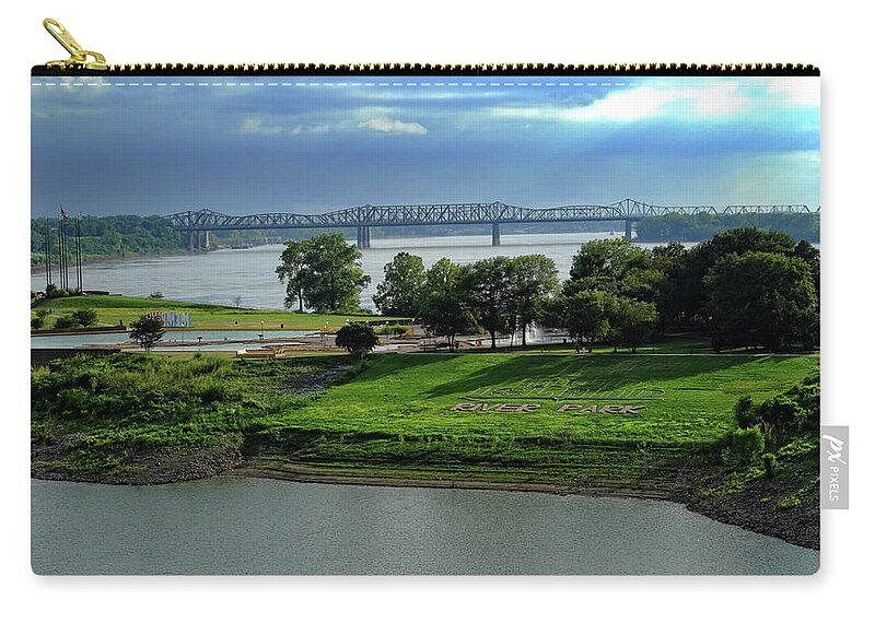 River Zip Pouch featuring the photograph Storms over Mud Island by George Taylor