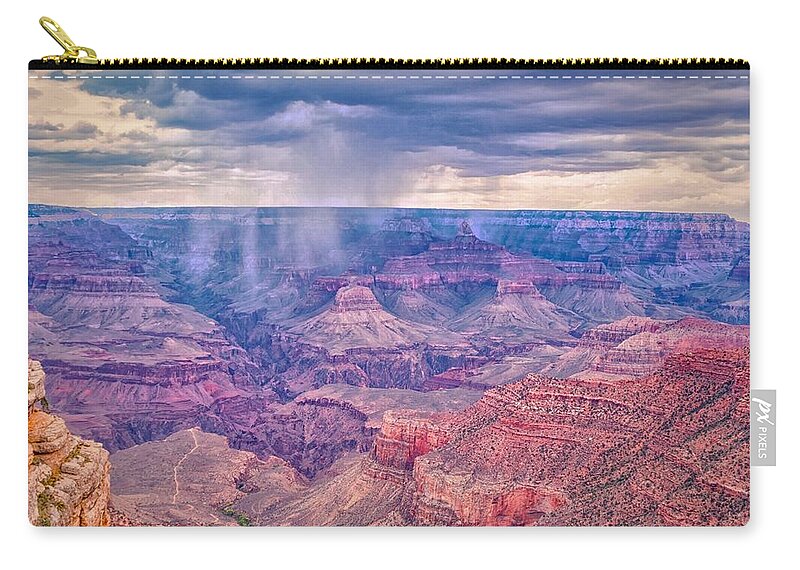 Grand Zip Pouch featuring the photograph Stormy Grand Canyon by Doug Wallick
