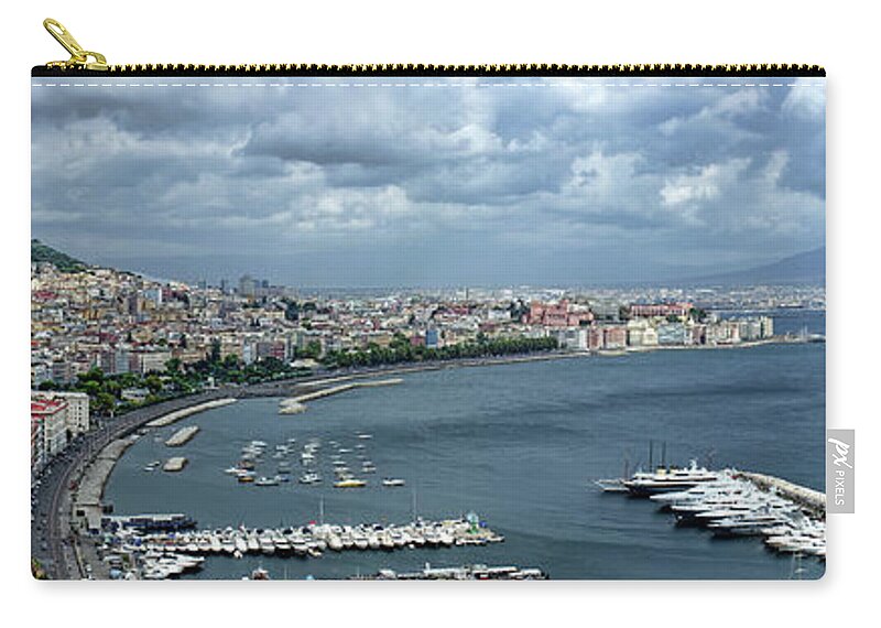 Italy Zip Pouch featuring the photograph Stormy Napoli by Bill Chizek