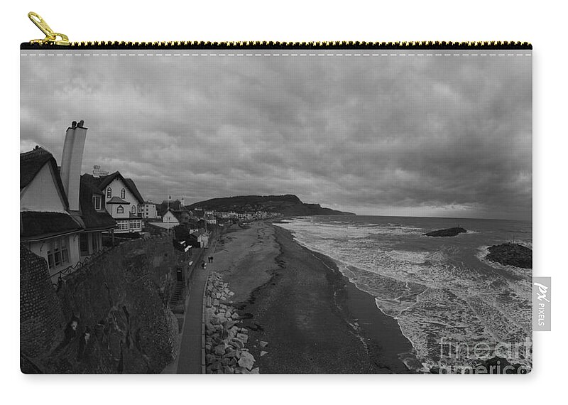 Sidmouth Zip Pouch featuring the photograph Stormy Sidmouth by Andy Thompson