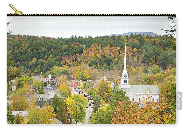 Scenics Zip Pouch featuring the photograph Stowe, Vermont Aerial by Picturelake