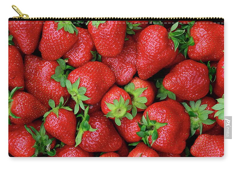 Saturated Color Zip Pouch featuring the photograph Strawberries In Spring by Kriskasprzak