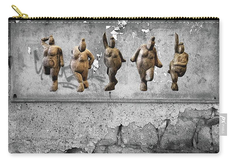 Venus Zip Pouch featuring the photograph Street Art is Art - Dancing Venus Crones by Andrea Kollo
