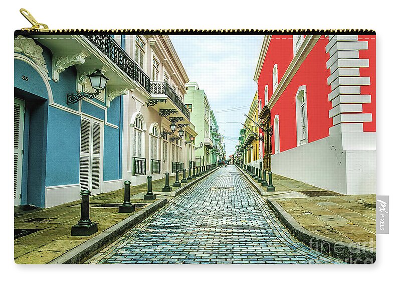 Photographs Zip Pouch featuring the photograph Street Of Old San Juan, Puerto Rico by Felix Lai