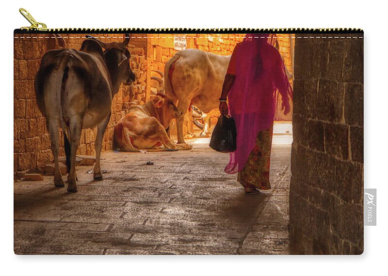 Streets-of-india Zip Pouch featuring the photograph Streets of India by Stefano Senise