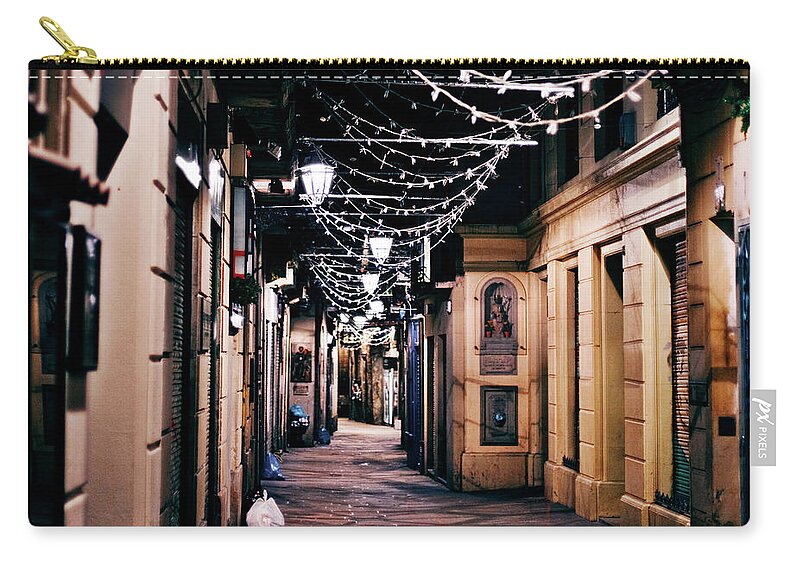 Catalonia Zip Pouch featuring the photograph Streets Of Old Town by Peeterv