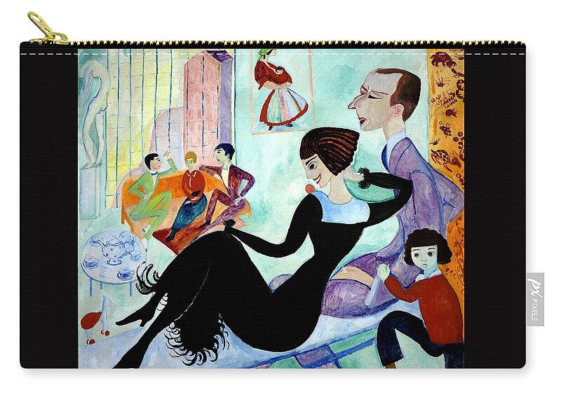 Sigrid Hjerten Zip Pouch featuring the painting Studio Interior by Sigrid Hjerten