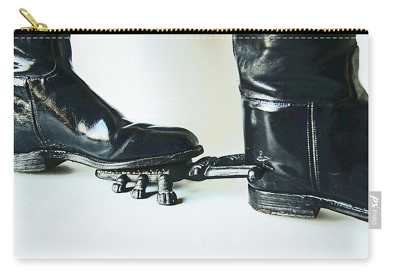 Studio Carry-all Pouch featuring the photograph STUDIO. Boots and Boot Pull. by Lachlan Main