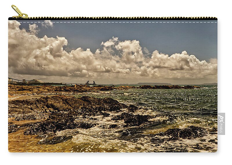Beach Zip Pouch featuring the photograph Stylized beachfront by Eric Hafner