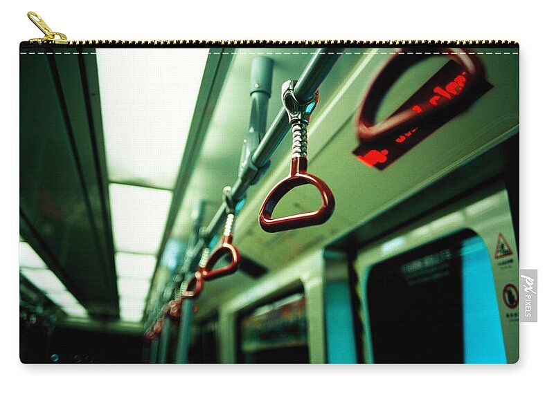 Empty Zip Pouch featuring the photograph Subway Handrails by Jimmy Tsang