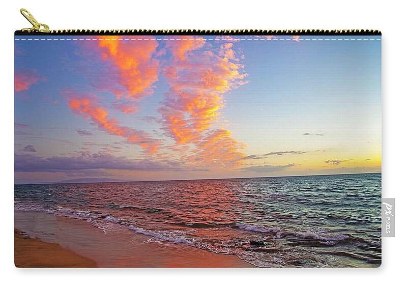 Sunset Zip Pouch featuring the photograph Sugar Beach Sunset by Anthony Jones