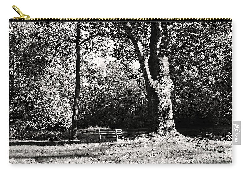 Black And White Carry-all Pouch featuring the photograph Summer Afternoon on the Yellow Breeches by Steve Ember