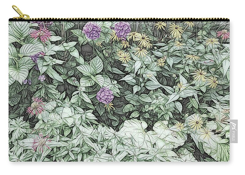 Garden Zip Pouch featuring the photograph Summer Garden Mex Bike by Aimee L Maher ALM GALLERY