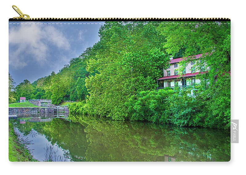 Summer Zip Pouch featuring the photograph Summer - The Schuylkill Canal - Mont Clare by Bill Cannon