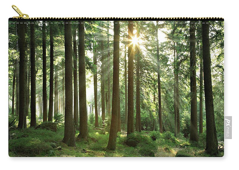 Outdoors Zip Pouch featuring the photograph Sunbeams Breaking Through Natural by Avtg