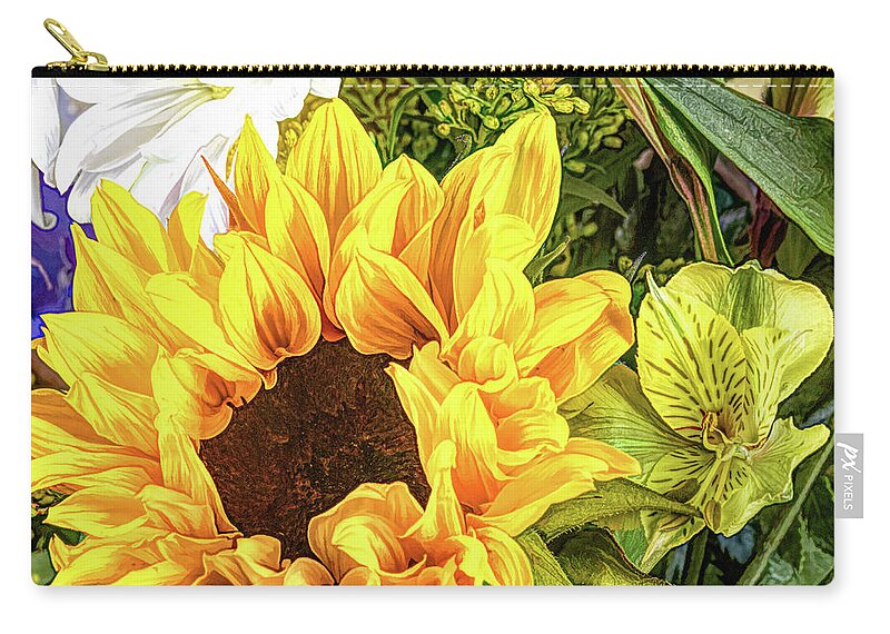 Sunflower Zip Pouch featuring the photograph Sunflower Arrangement by Tom Mc Nemar