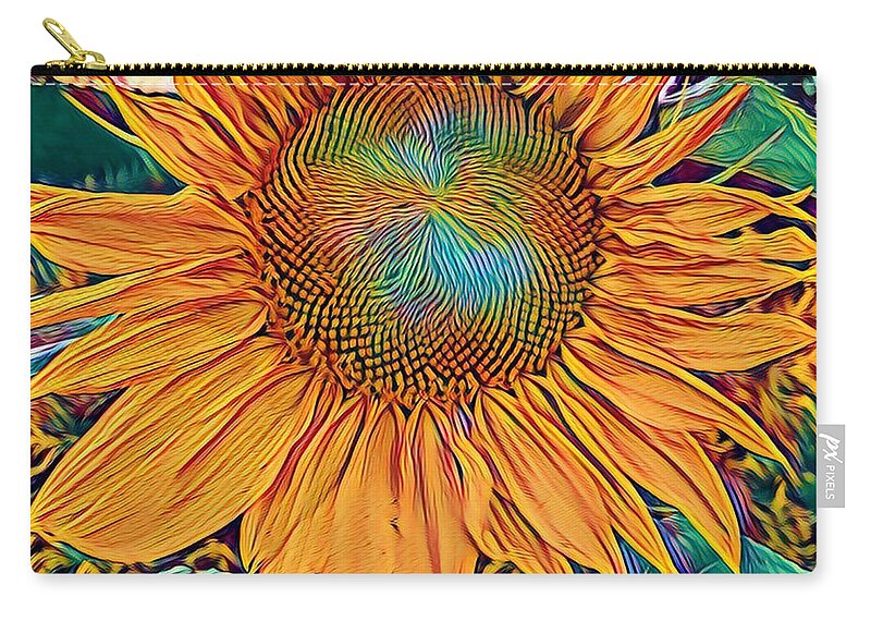 Sunflower Zip Pouch featuring the photograph Sunflower by Maz Ghani