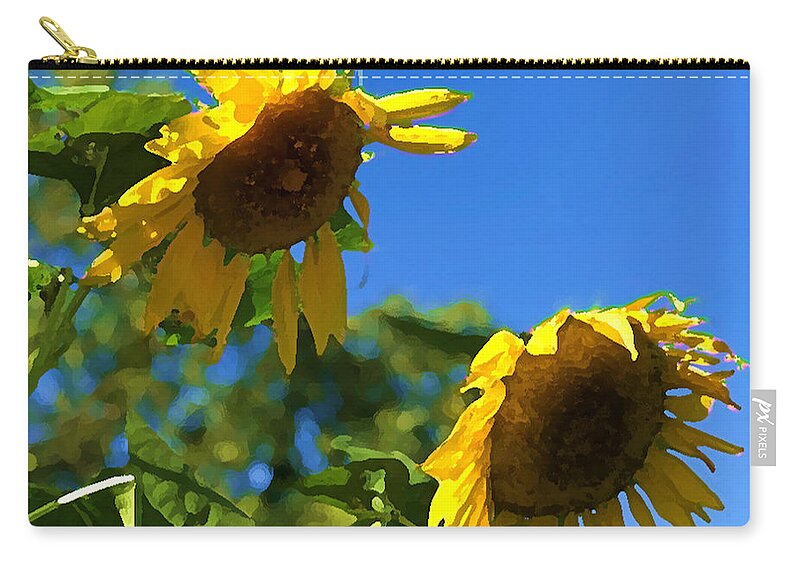 Sunflowers Zip Pouch featuring the photograph Sunflower Vox by Tom Johnson
