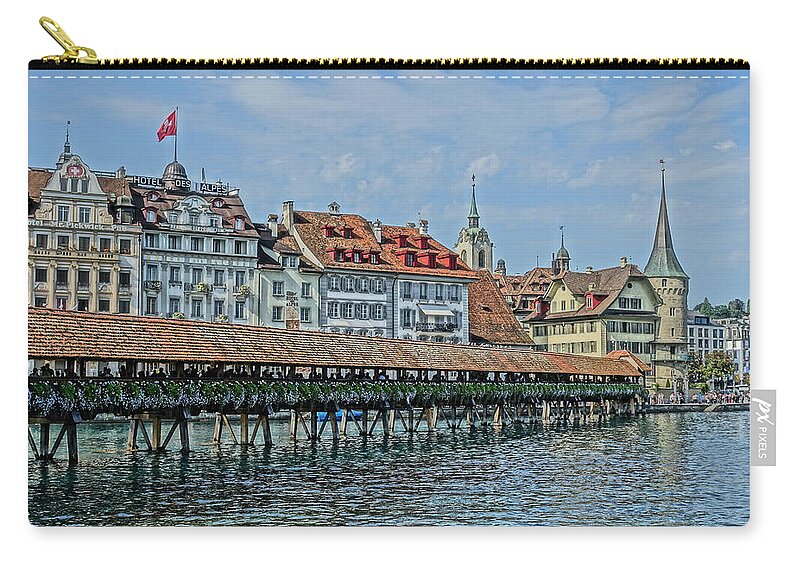 Lucerne Zip Pouch featuring the photograph Sunny afternoon in Lucerne by Patricia Caron