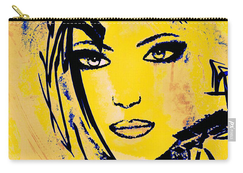 Face Zip Pouch featuring the painting Sunny by Natalie Holland