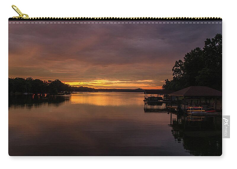 Lake Zip Pouch featuring the photograph Sunrise at the lake by Star City SkyCams