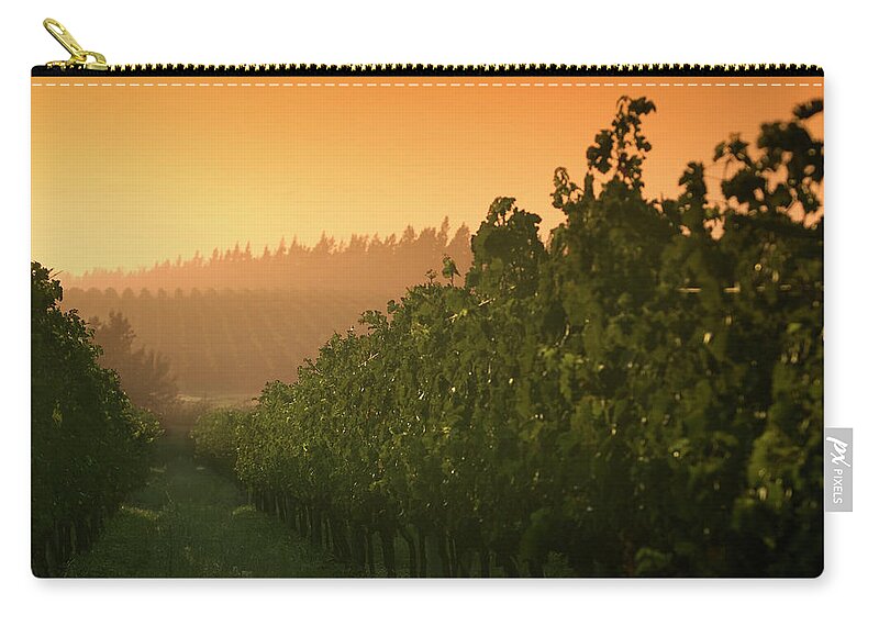 Scenics Zip Pouch featuring the photograph Sunrise At The Vineyard by Kycstudio
