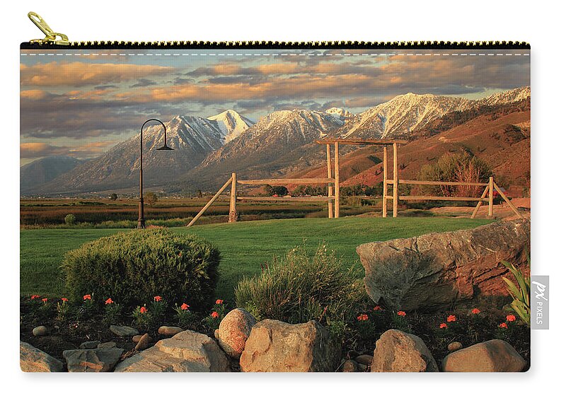 Landscape Zip Pouch featuring the photograph Sunrise In Carson Valley by James Eddy