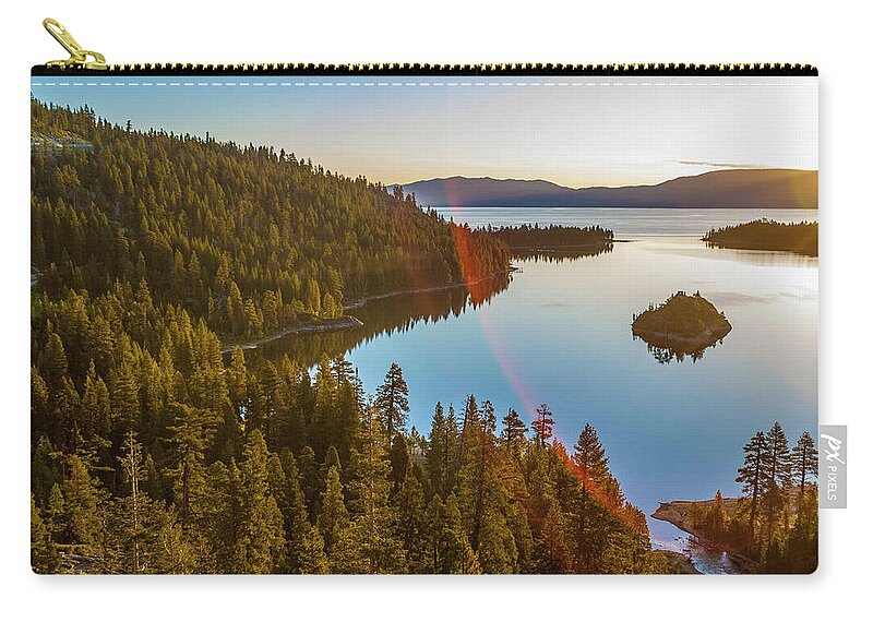 Tranquility Zip Pouch featuring the photograph Sunrise, Lake Tahoe, Usa by Stuart Dee