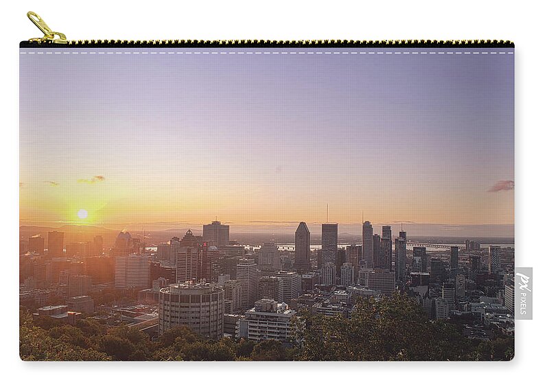 Montreal Zip Pouch featuring the photograph Sunrise over Montreal by Nicole Lloyd